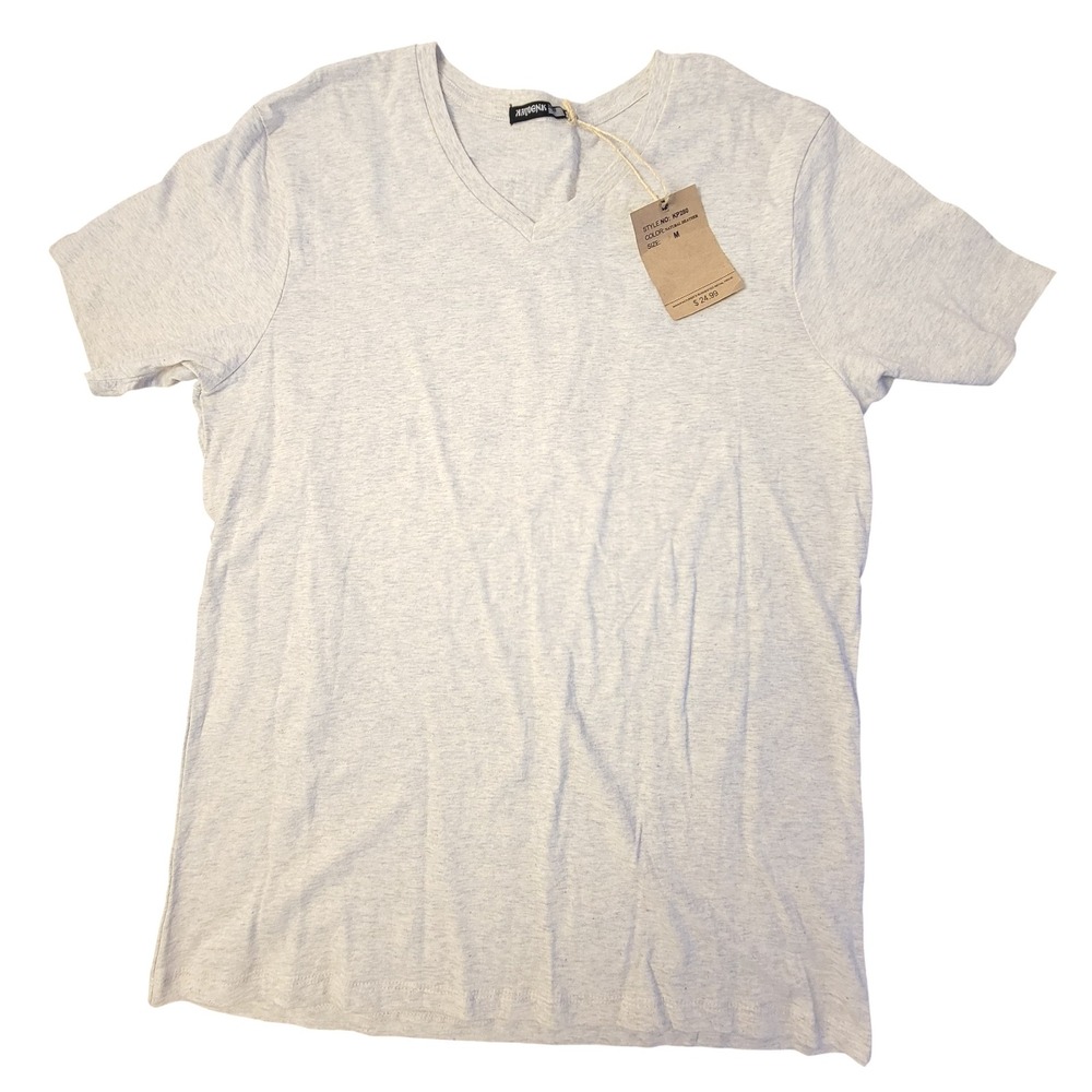MAYDEN K. Men's V-Neck‎ Short Sleeve Heather Gray T-Shirt Casual Top